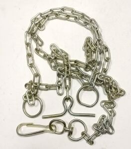 70cm Kurt Kangal tarzı Büyük Köpeklere Özel Zinciriyle Tam Set Köpek Tasması Rahat Dana Boyunluğu