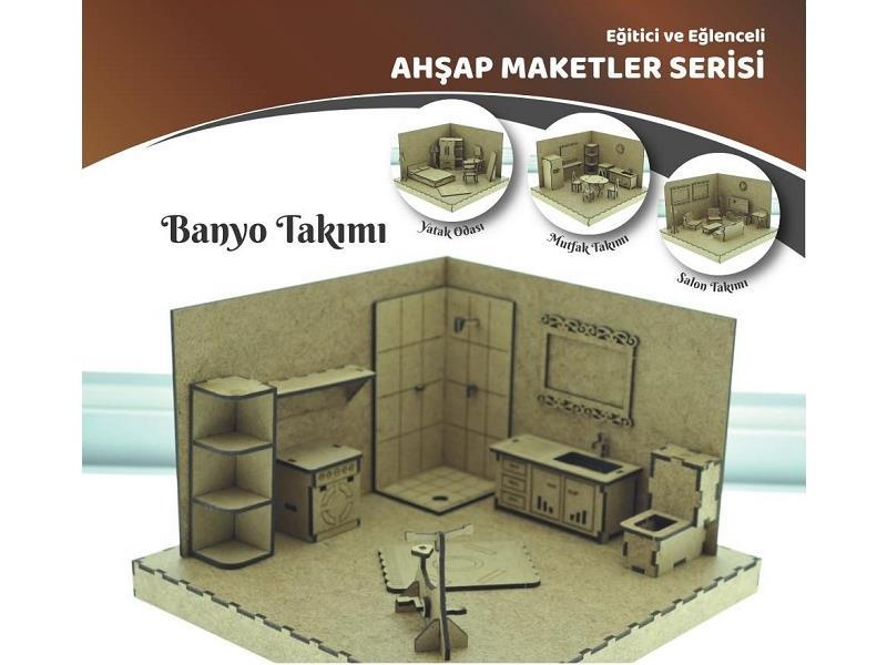 Eğitici ve Öğretici Sökülüp Takılabilen Ahşap Banyo Takımı