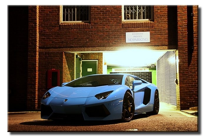 GARAJDAN ÇIKAN LAMBO 6 değişen ölçü ORİJİNAL KANVAS TABLO