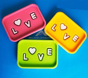 Love sağlam Plastik 2 PARÇA Renkli sabunluk
