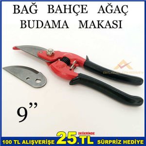 PROFESYONEL 9''İNÇ BAĞ BAHÇE AĞAÇ BUDAMA MAKASI