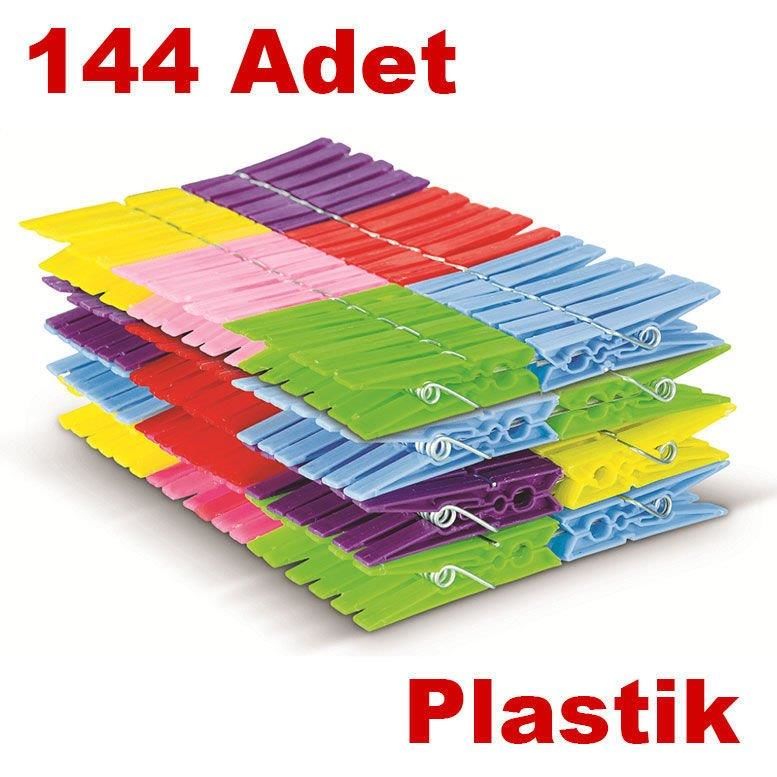 144 Adet Plastik Çamaşır Mandalı Kaydırmaz İz Bırakmaz Çamaşır Elbise Kurutmalık Mandal