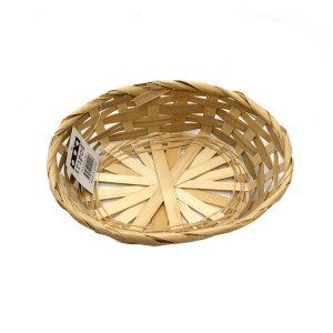 Dekoratif Hasır Örme Elips Model Mini Sepet - Ekmek Sepeti 20cm