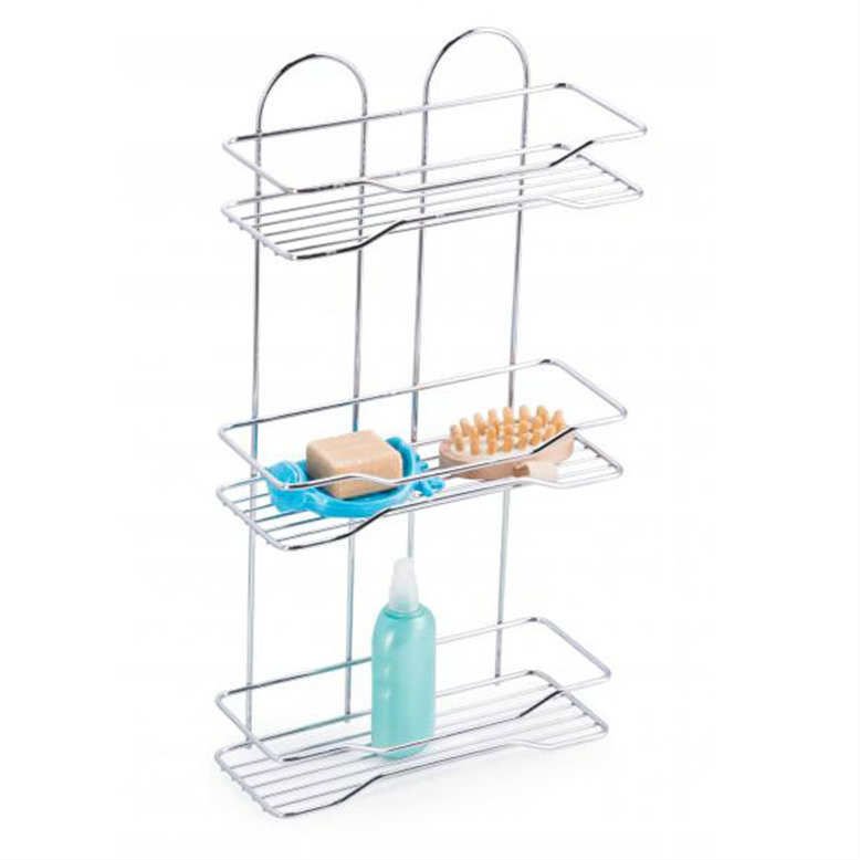1. Kalite 3 Katlı Krom Kaplama Banyo Rafı - Şampuanlık - Çok Amaçlı Paslanmaz Çelik 3'lü Raf -552