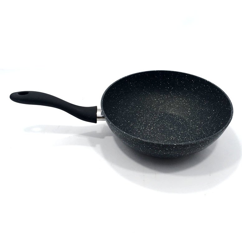Döküm Granit Wok Tava 28cm Çizilmez Profesyonel Aşçı Tavası