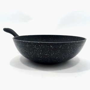 Döküm Granit Wok Tava 28cm Çizilmez Profesyonel Aşçı Tavası