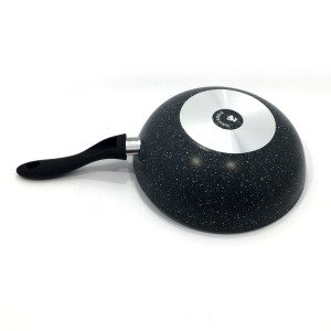 Döküm Granit Wok Tava 28cm Çizilmez Profesyonel Aşçı Tavası