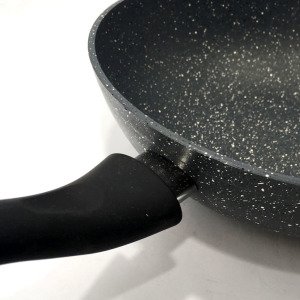 Döküm Granit Wok Tava 28cm Çizilmez Profesyonel Aşçı Tavası