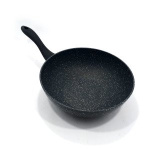 Döküm Granit Wok Tava 28cm Çizilmez Profesyonel Aşçı Tavası