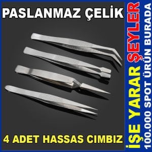 4'LÜ TAMİR CIMBIZI ELEKTRONİK TAMİRATI MÜCEVHERAT MONTAJ cımbız seti,profesyonel bir set değildir