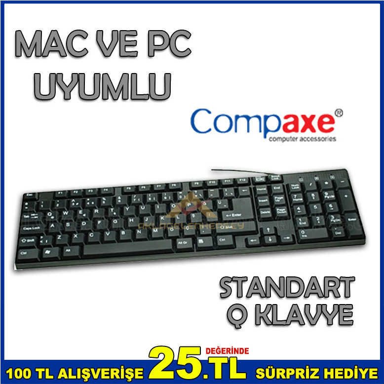 COMPAXE USB STANDART ERGONOMİK Q KLAVYE