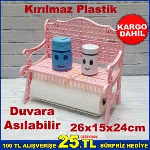 Kırılmaz Plastik Koltuk Şeklinde Pudra Pembe Kağıt Havluluk
