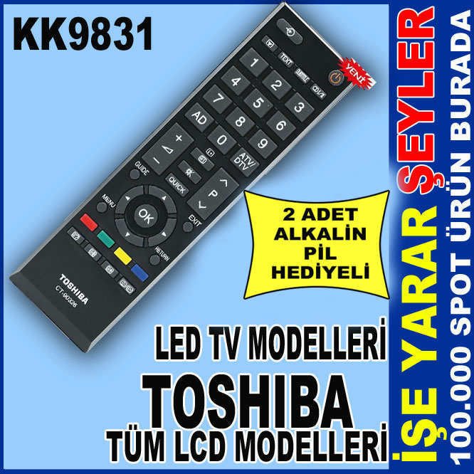 TOSHIBA LCD LED TV ORJİNAL TV KUMANDASI RM-D890