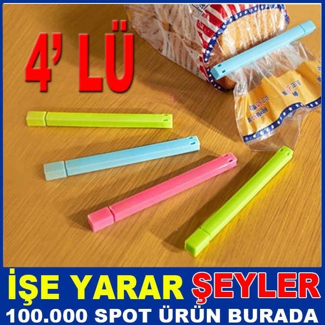 4 LÜ SET PRATİK POŞET MANDALI KAPATMA KLİPSİ 