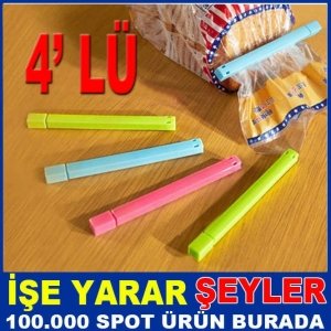 4 LÜ SET PRATİK POŞET MANDALI KAPATMA KLİPSİ 
