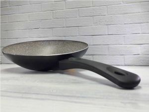 Granit Vog tava,28cm alüminyum üze tavari granit wok tava,6cm derinliğinde sağlıklı pişiren vok tava