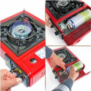 3 Tüp Hediye Kendinden Çakmaklı Seyyar Kamp Ocağı 3 Adet Gaz Kartuşu Hediyeli Çantalı Portatif Ocak