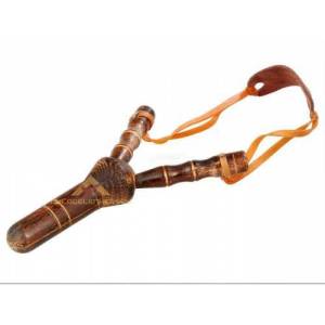 Bambu Ağacından Kauçuk Lastikli Dayanıklı Sapan Uzun Mesafe Menzilli Çocuk Oyuncağı Avcı Sapanı