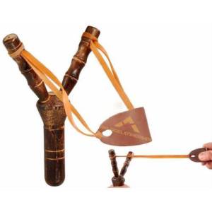 Bambu Ağacından Kauçuk Lastikli Dayanıklı Sapan Uzun Mesafe Menzilli Çocuk Oyuncağı Avcı Sapanı