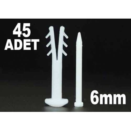 6mm ÇİVİLİ KORNİŞ ve KANAL DÜBELİ PLASTİK DÜBEL