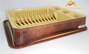 DERİ DESENLİ TABAKLIK KAŞIKLIK BULAŞIK SEPETİ