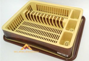 DERİ DESENLİ TABAKLIK KAŞIKLIK BULAŞIK SEPETİ