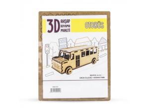 Eğitici ve Öğretici Sökülüp Takılabilen Ahşap Otobüs Maketi