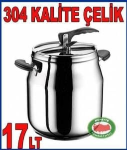 Özel 18-10ni paslanmaz çelik En büyük boy 17 LT Hascevher düdüklü tencere 304 kalite paslanmaz çelik