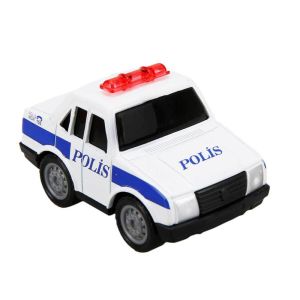 Maxx Wheels 6,5 cm Metal Polis Arabası, Damalı Polis Arabası ve Taksi
