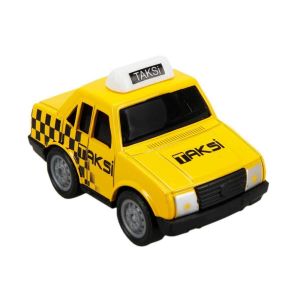 Maxx Wheels 6,5 cm Metal Polis Arabası, Damalı Polis Arabası ve Taksi