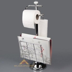 Ücretsiz Kargo GAZETELİK ÜNİTELİ FULL KROM AYAKLI WC KAĞITLIĞI