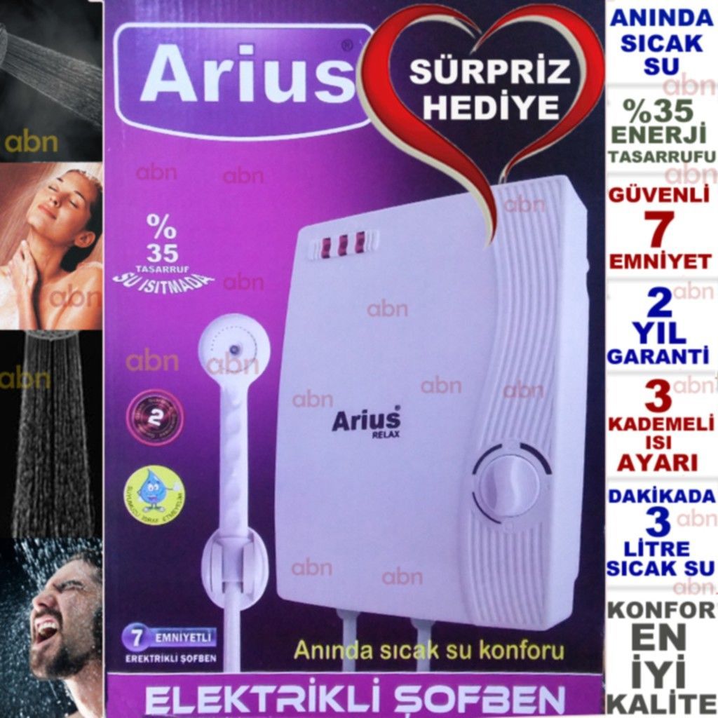 Elektrikli Şofben 7 Emniyetli %35 Tasarruflu Elektrikli Şohben