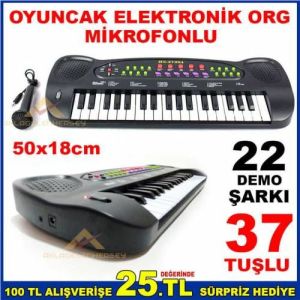 37 TUŞLU 50cm OYUNCAK MİKROFONLU ELEKTRONİK ORG