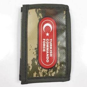 Askılı Güvenli Asker Cüzdanı 9x13 Cm Kamuflaj Cüzdan