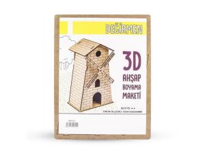 Eğitici ve Öğretici Sökülüp Takılabilen Ahşap Değirmen Maketi