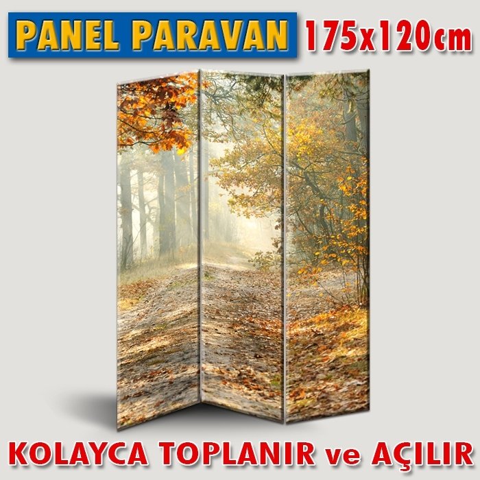 GÖRSELLİ KATLANIR PANEL BÖLME SİSTEMİ - SARI AMA PUSLU