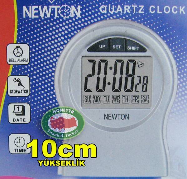 ŞEFFAF LCD EKRANDA ALARMLI DİJİTAL MASA SAATİ