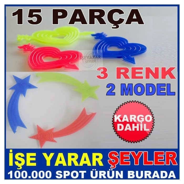 15 PARÇA KALPLİ YILDIZLI BİSİKLET JANT SÜSÜ KD