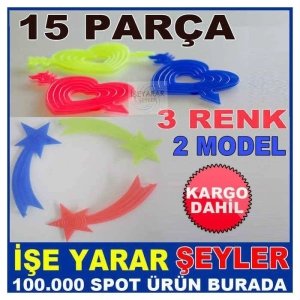 15 PARÇA KALPLİ YILDIZLI BİSİKLET JANT SÜSÜ KD