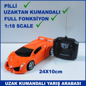 Uzaktan Kumandalı Full Fonksiyonlu 1:18 Scale Pilli Yarış Arabası - Kumandalı Oyuncak Araba