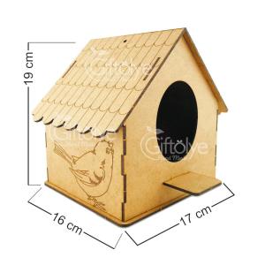 Eğitici ve Öğretici Sökülüp Takılabilen Ahşap Kuş Ev Maketi