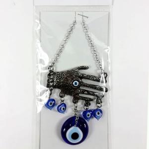 Nazarlık El Kabartma İşlemeli Duvar Süsü 16 Cm 925 Gümüş kaplama