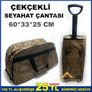 2 GÖZLÜ GİZLİ ÇEKÇEKLİ SEYAHAT ÇANTASI VALİZ-1