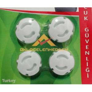 Bebek Ve Çocuk Güvenliği İçin 4 Adet Güvenli, Elektrikten Koruyan Priz Kapağı Priz Kilitleme Kapağı