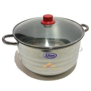 30cm PASLANMAZ ÇELİK CAM KAPAKLI DERİN TENCERE