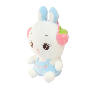 Çilek Kulaklıklı Tavşan Peluş Oyuncak 30 cm 1 adet