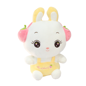 Çilek Kulaklıklı Tavşan Peluş Oyuncak 30 cm 1 adet