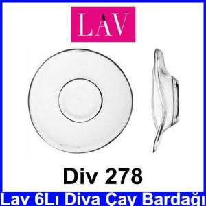 Lav Div278 Diva Çay Tabağı Kaliteli Cam Ürün Şık Tasarım Cam Sağlığı