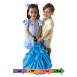 Otomatik Toparlanan Oyuncak Halısı Ø160cm Çapında Katlanır Dağınıklık Toparlayıcı Kumaş Oyun Halısı