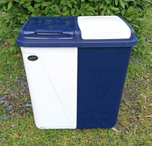 Violet 45+45=90 Lt. Çift Gözlü Kirli Çamaşır Sepeti Pratik Kapaklı Renkli ve Beyazlar İçin Gözler